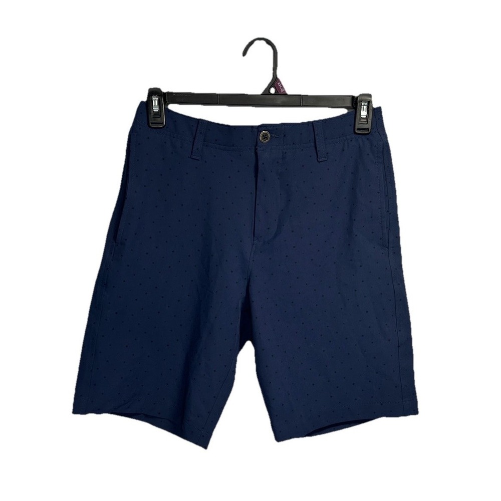Under‎ Armour Golf Shorts Men's 30 Navy Geometric 9" Inseam Showdown Performance